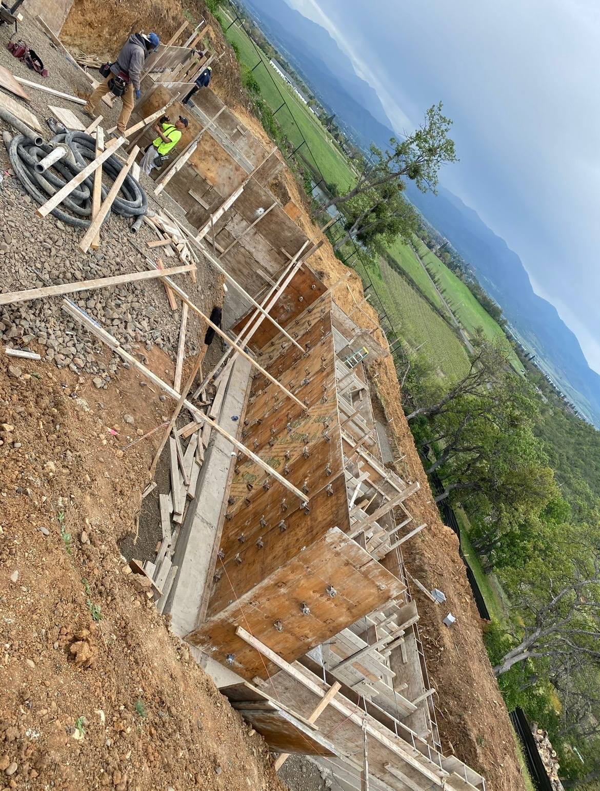 Stamped concrete patio installation in Southern Oregon