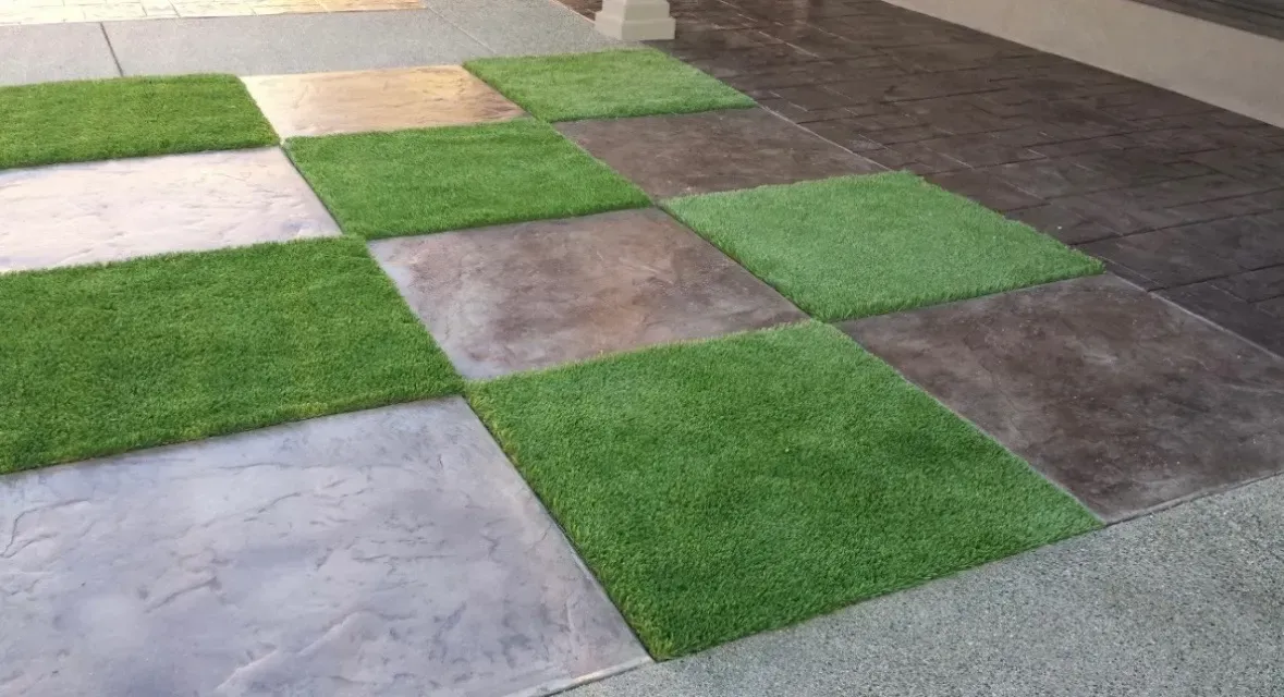 Stamped concrete patio installation in Southern Oregon
