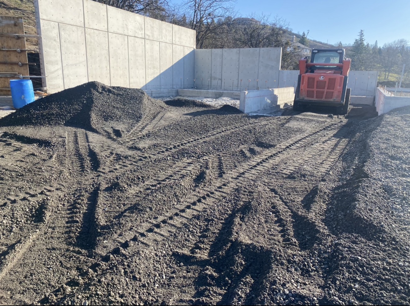 Concrete construction in progress in the Rogue Valley