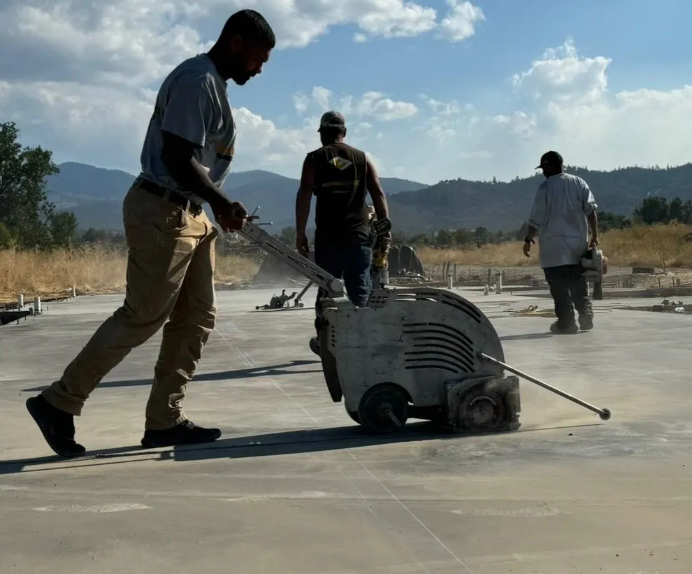 Broom-finished concrete walkway in Ashland, Oregon