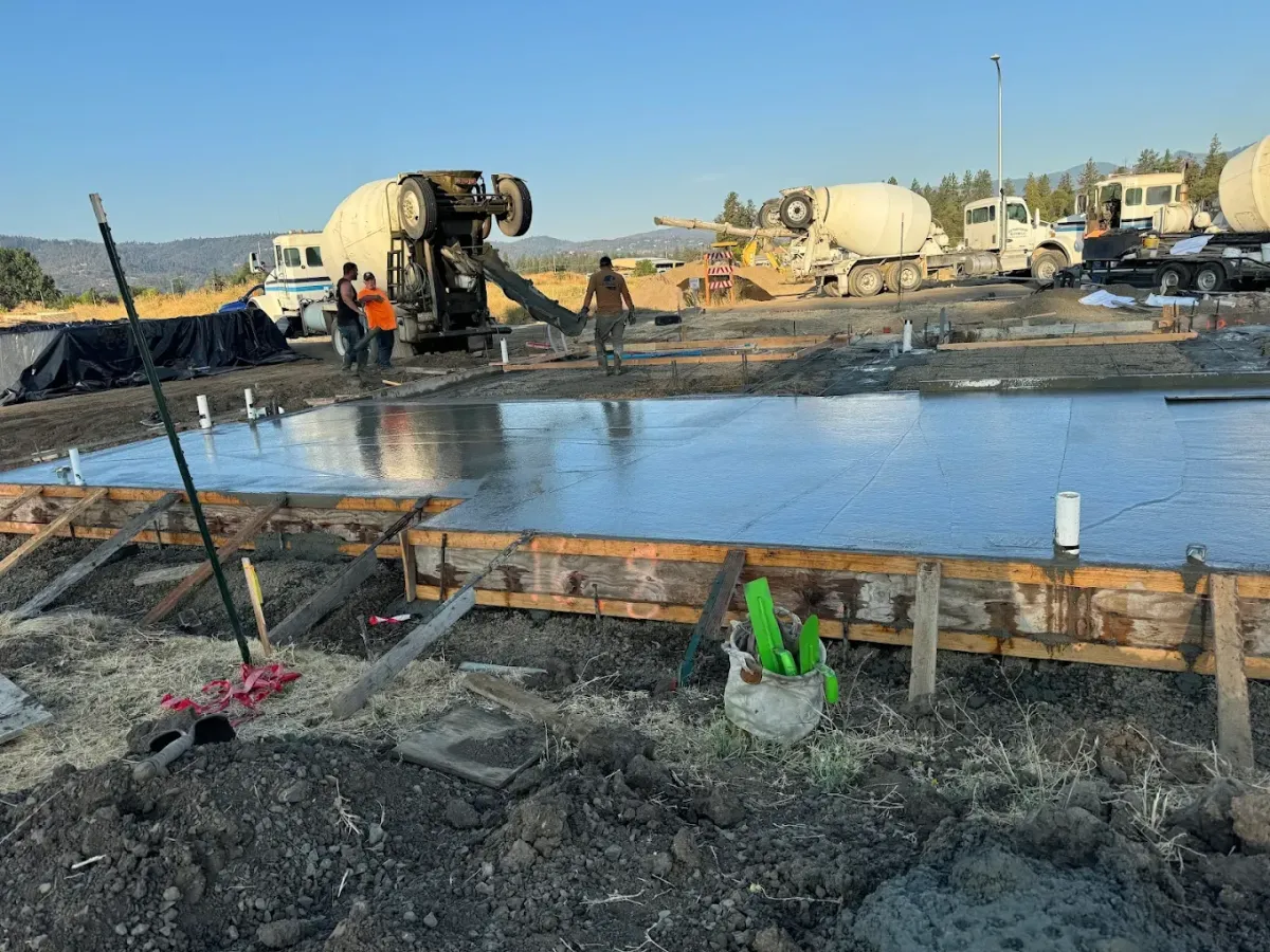 Stamped concrete patio installation in Southern Oregon