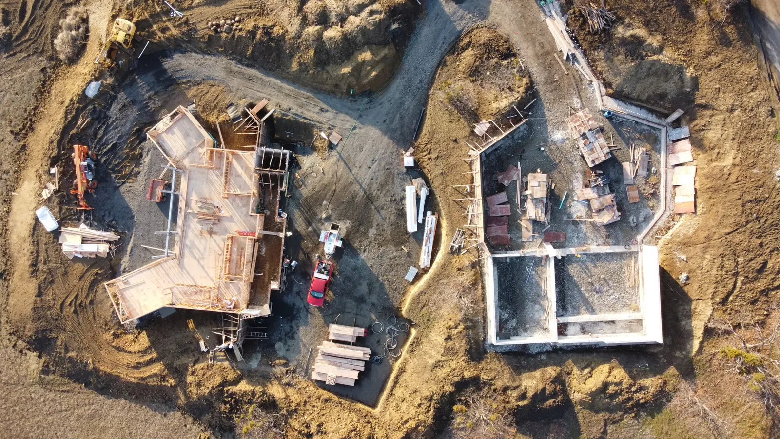 Poured concrete foundation on a Medford, Oregon job site